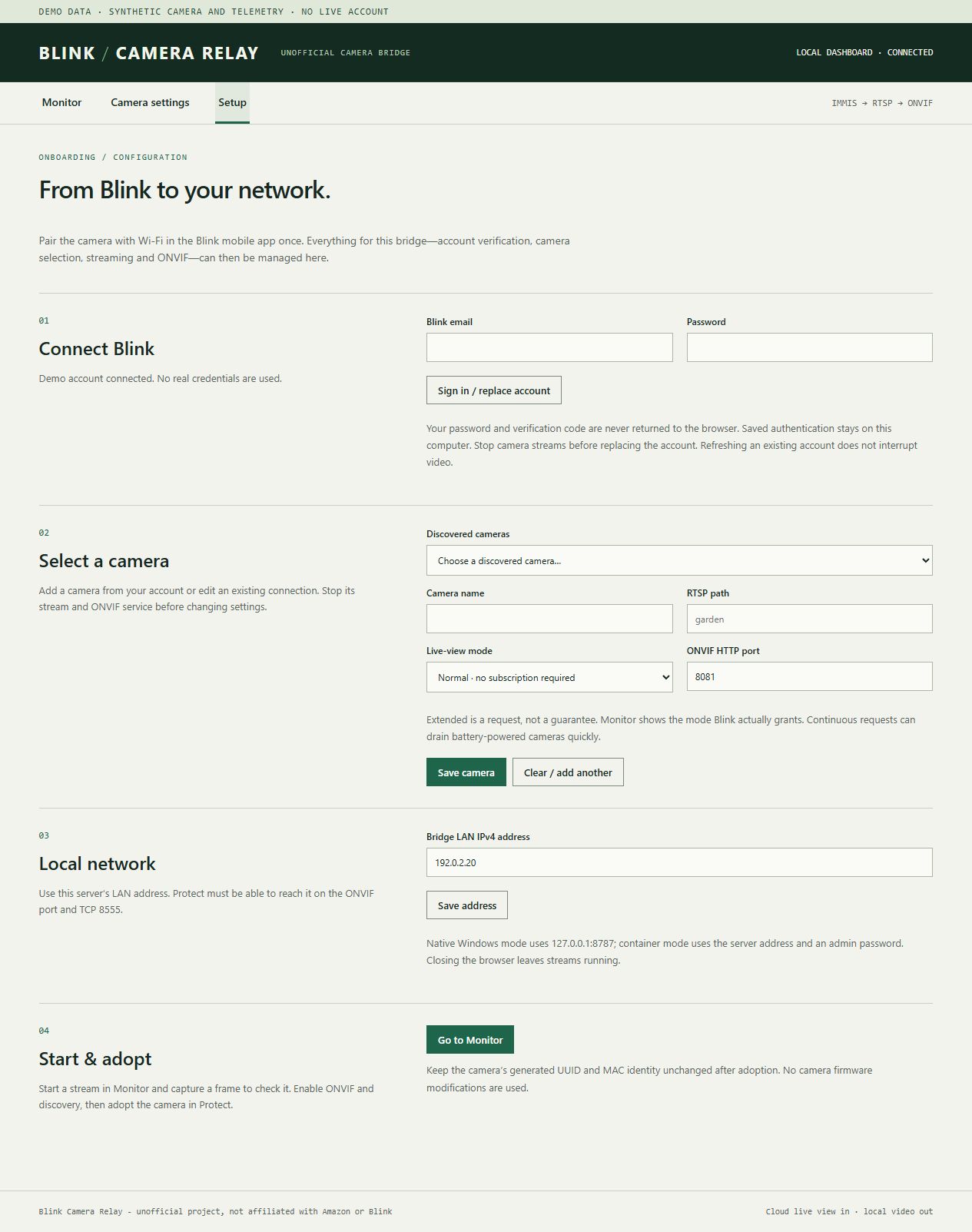 Onboarding with synthetic demo data