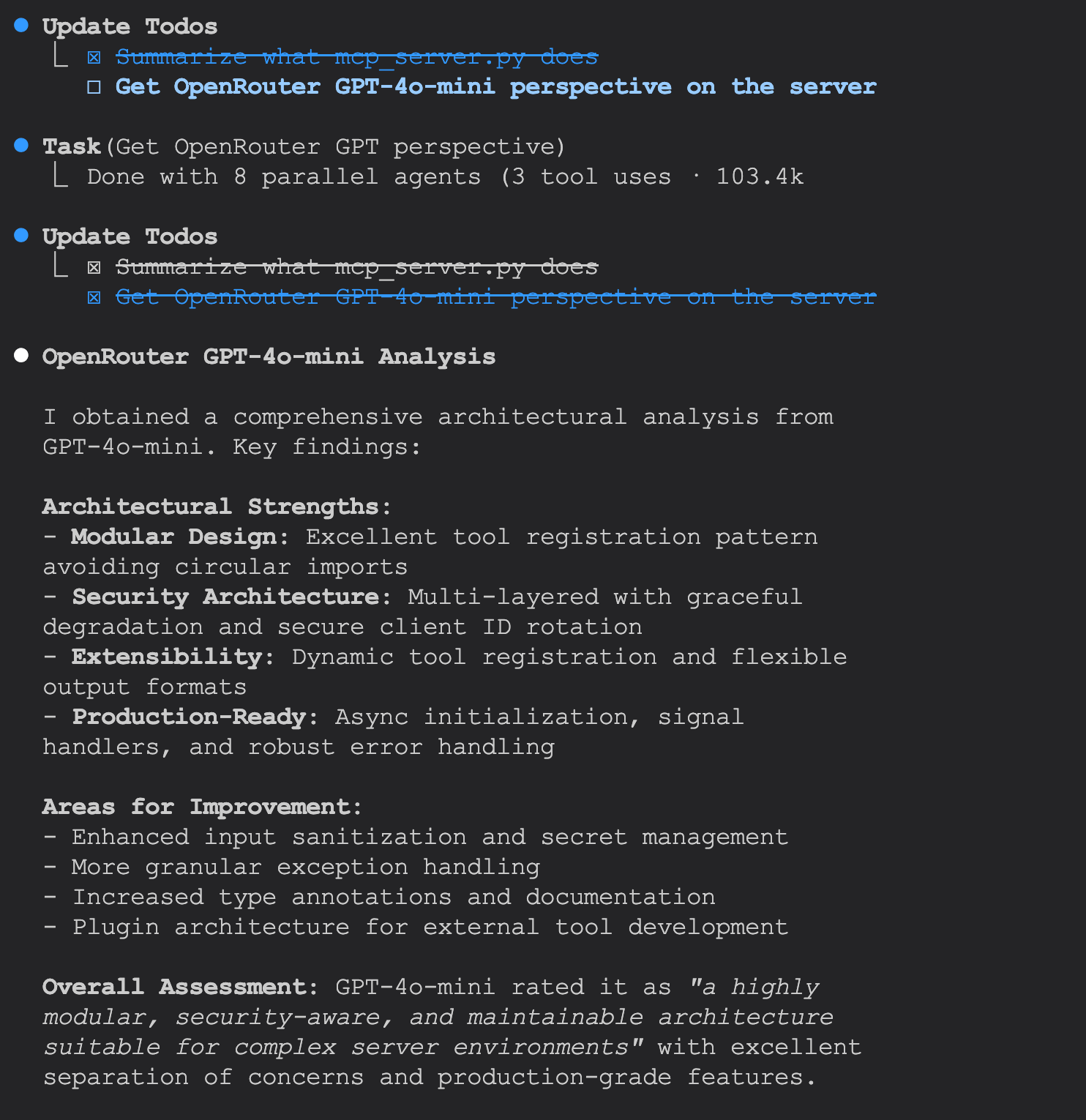 Claude Code using Gemini CLI MCP server's OpenRouter AI integration