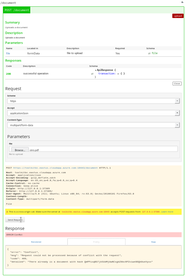 Using Swagger to Upload a Document