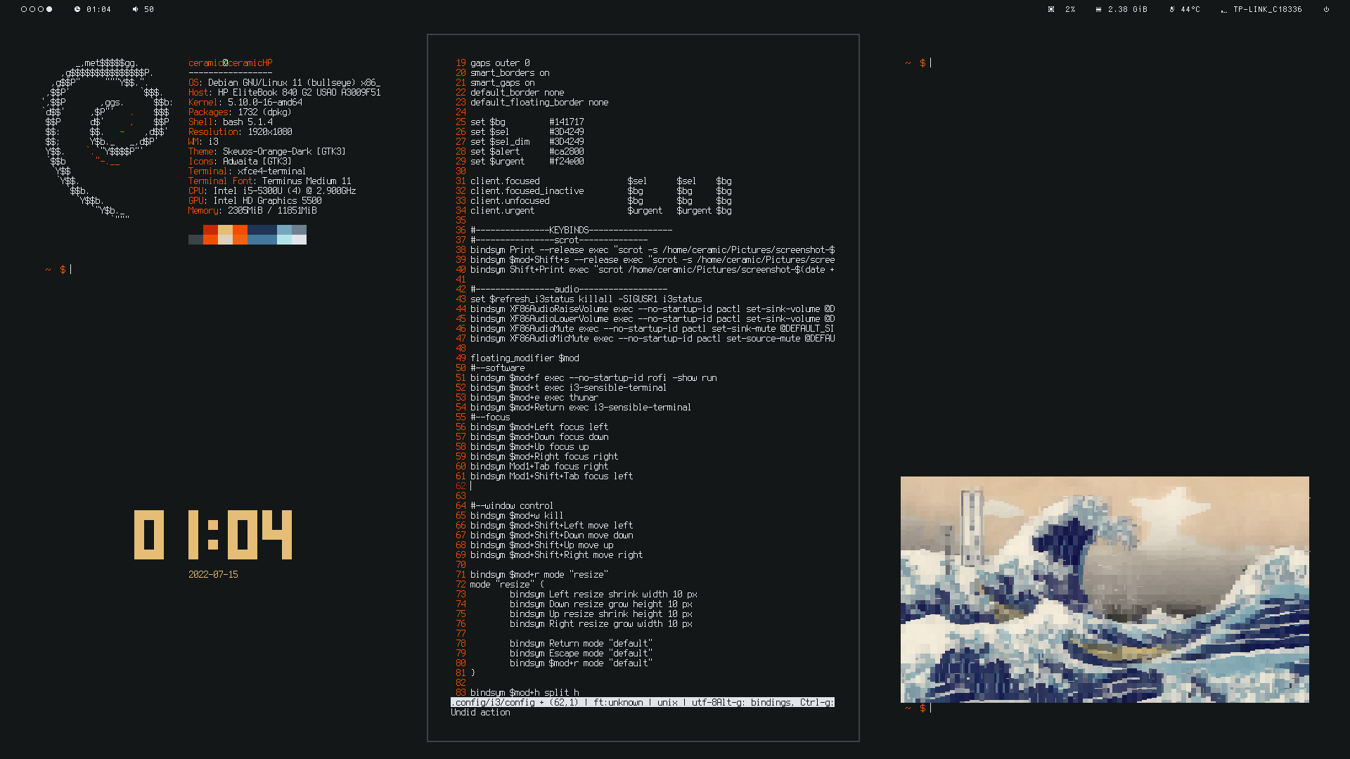 dotfiles debian linux unixporn i3 i3wm polybar minimalsit