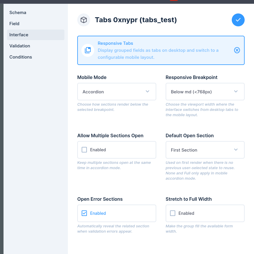 Responsive Tabs options
