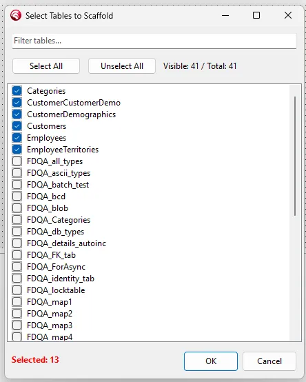 Step 2: Table Selection