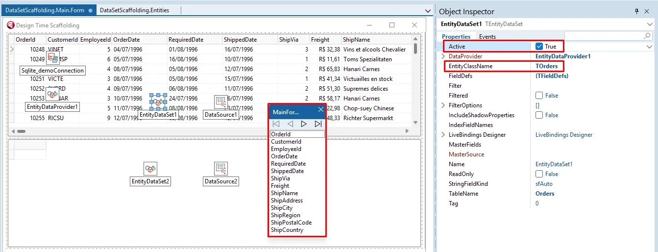 Step 5: DBGrid with Live Data inside the IDE