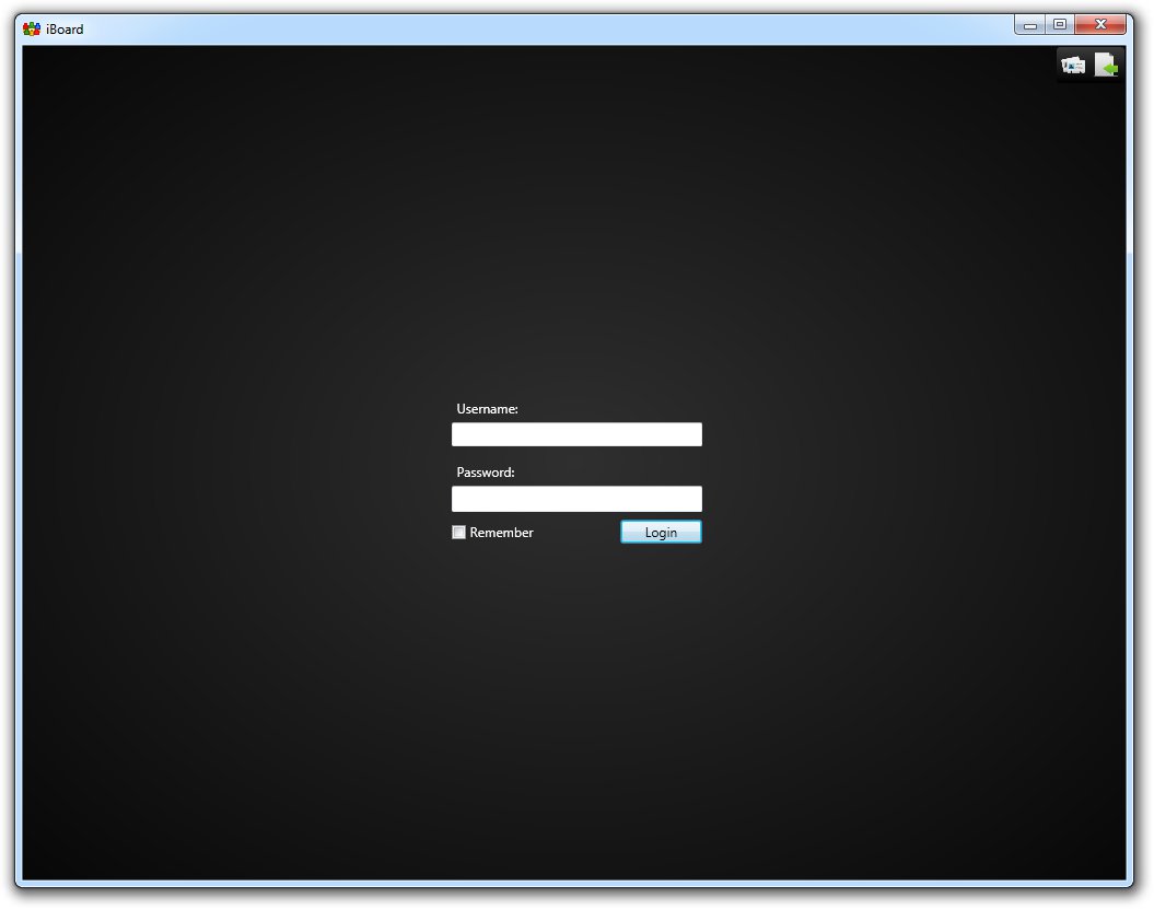 Image of the login screen