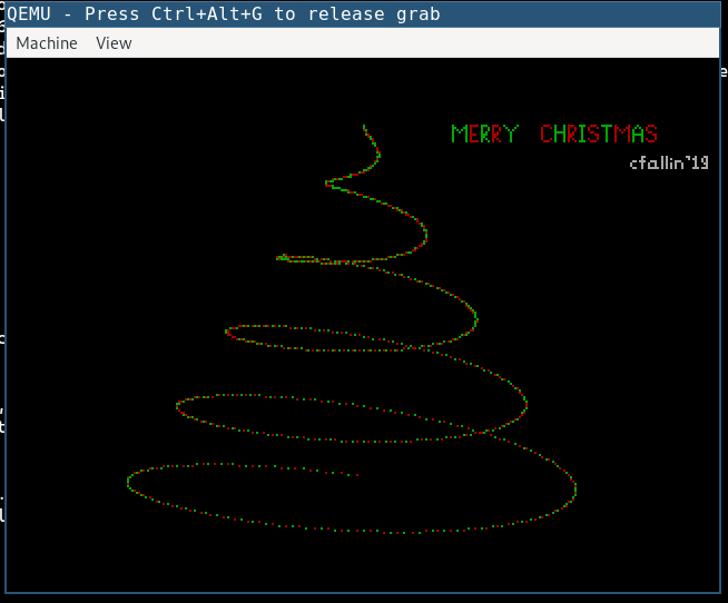 Screenshot of TreeOS running inside QEMU