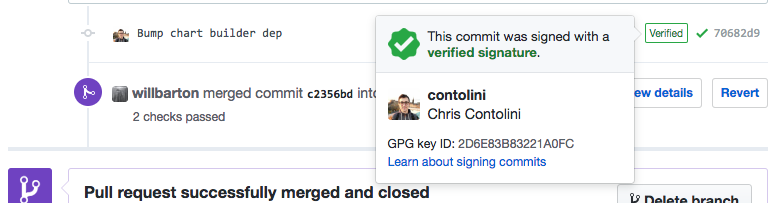 GitHub verified commit
