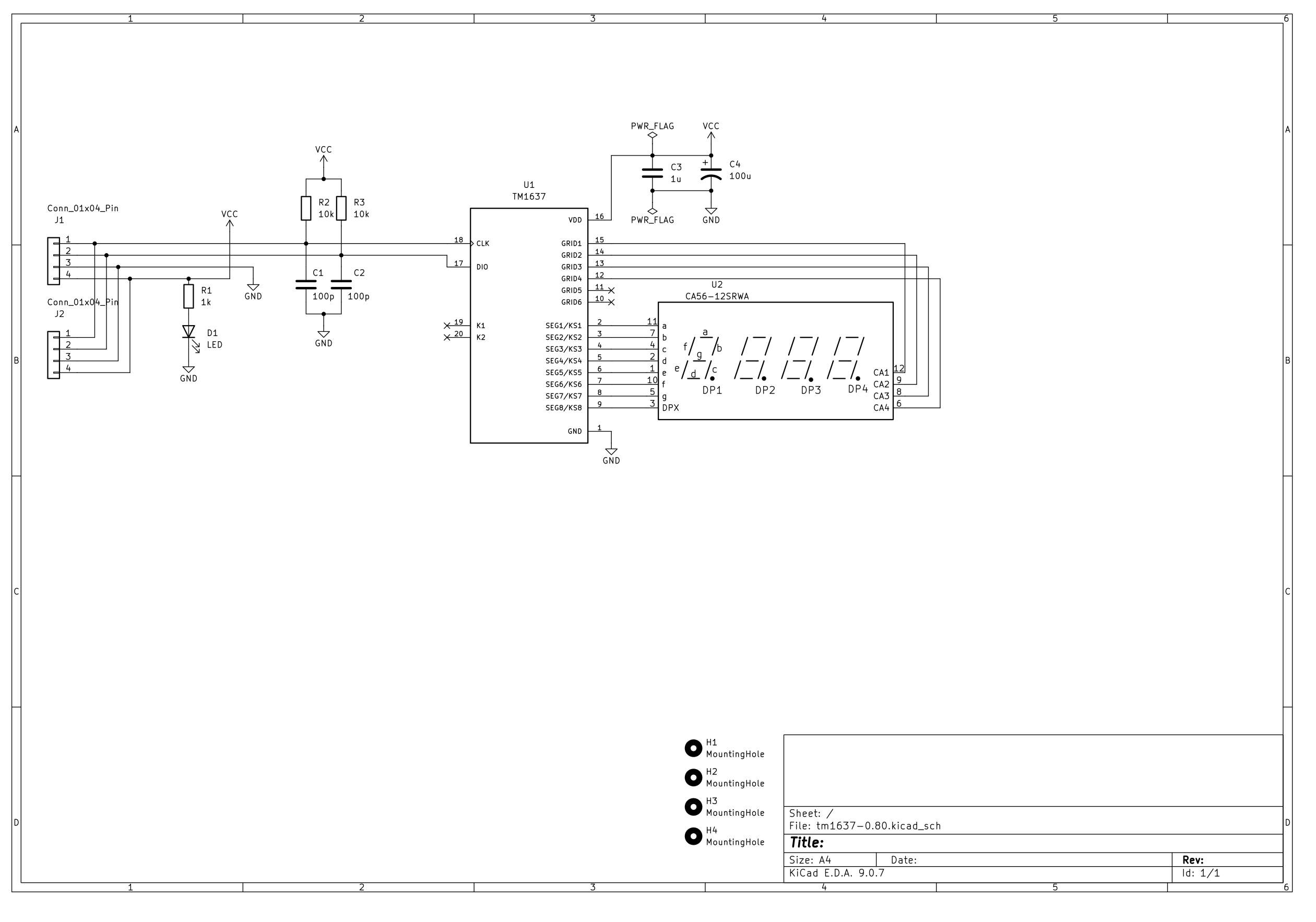 Pcb tm1637-0.80 led display module, from the project README