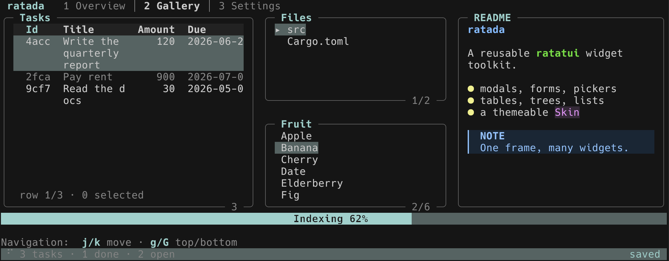 ratada widget gallery