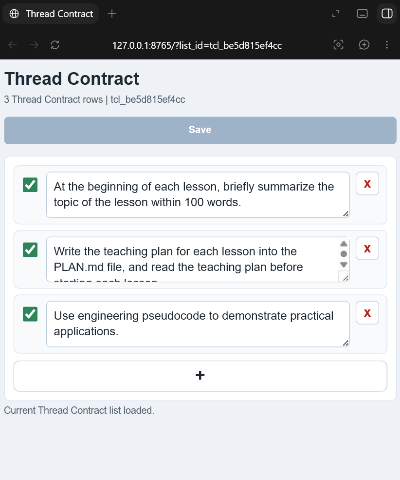 Thread Contract Web UI