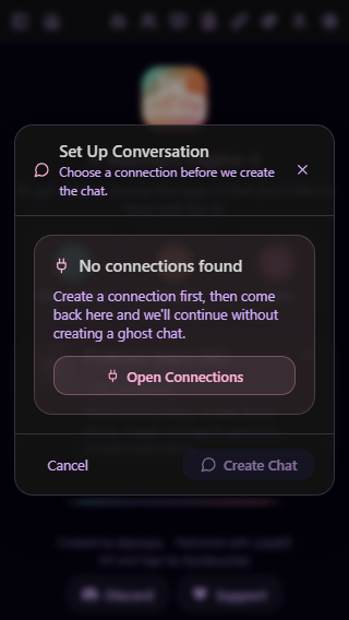 Small close target in New Chat connection gate