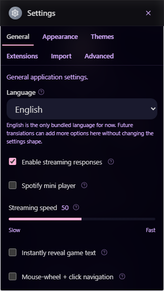 Small close and help targets in Settings panel