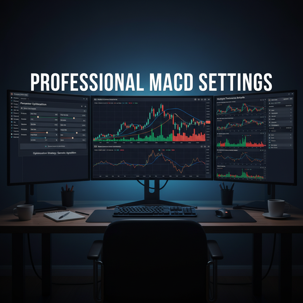 Chart showing default MACD indicator settings 12-26-9 and how to apply them to the chart