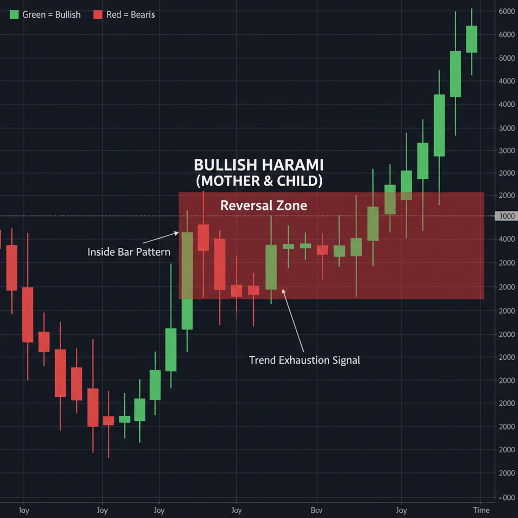 Chart showing harami pattern in Japanese candlesticks