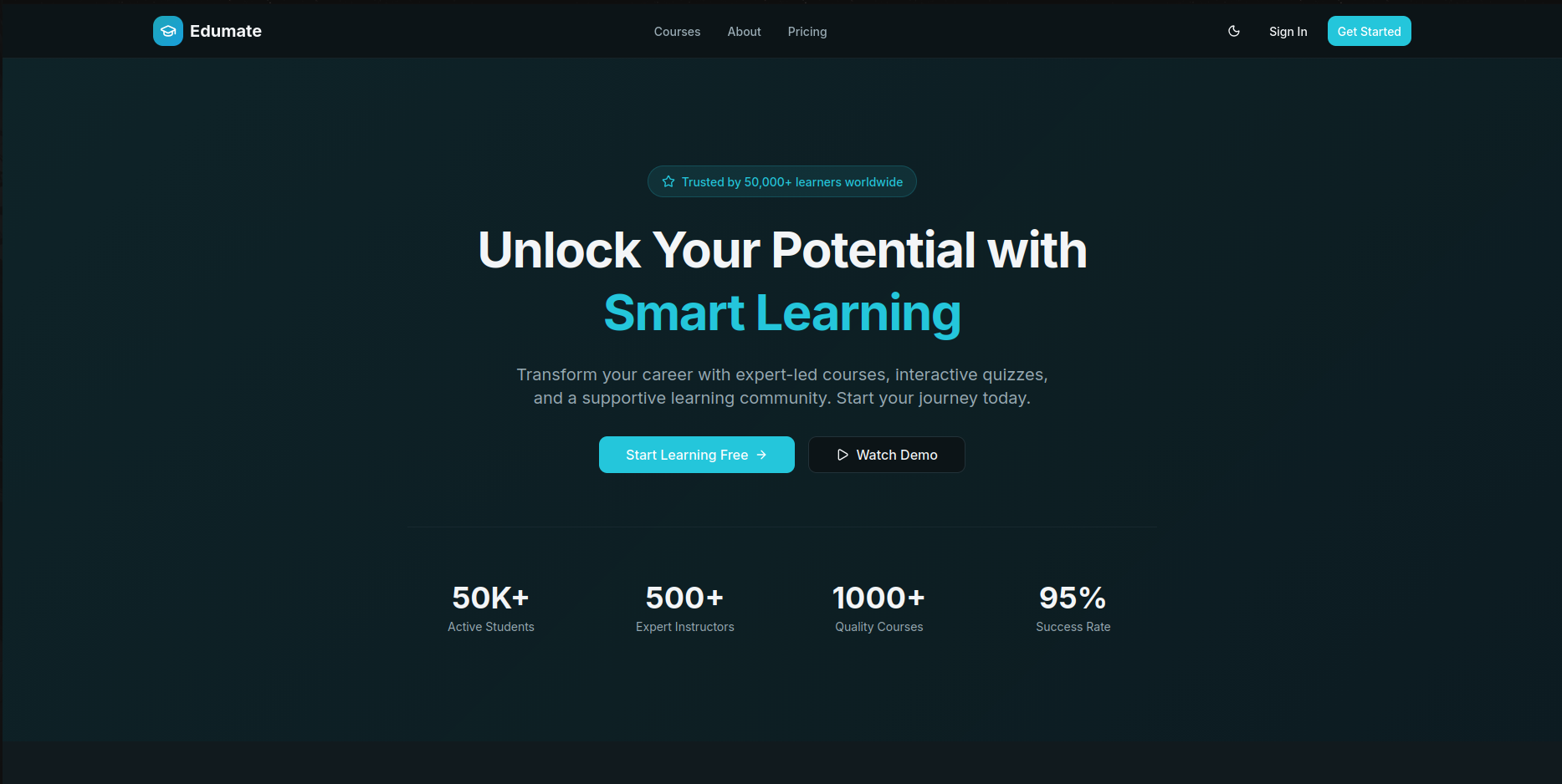 Landing Page Dark Mode