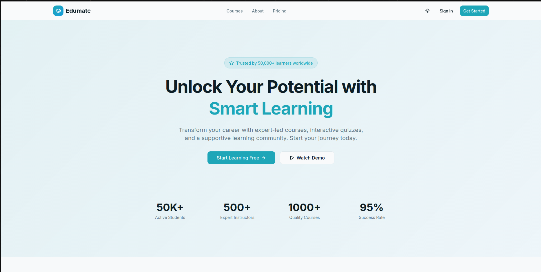 Landing Page Light Mode