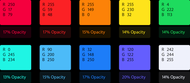 watchOS Color Palette