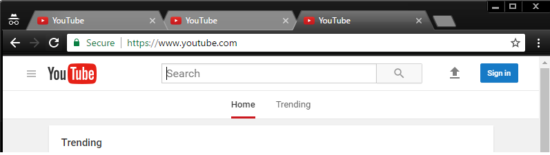 Chrome Loaded 3 YouTube Tabs