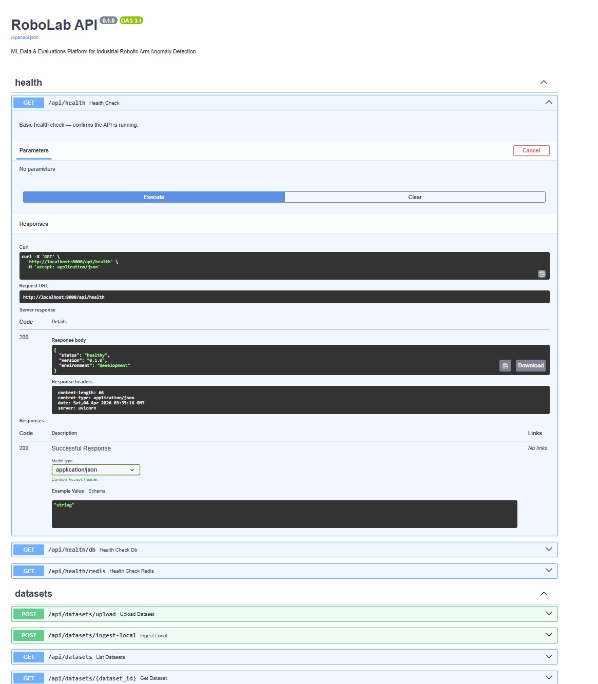 RoboLab App Dashboard