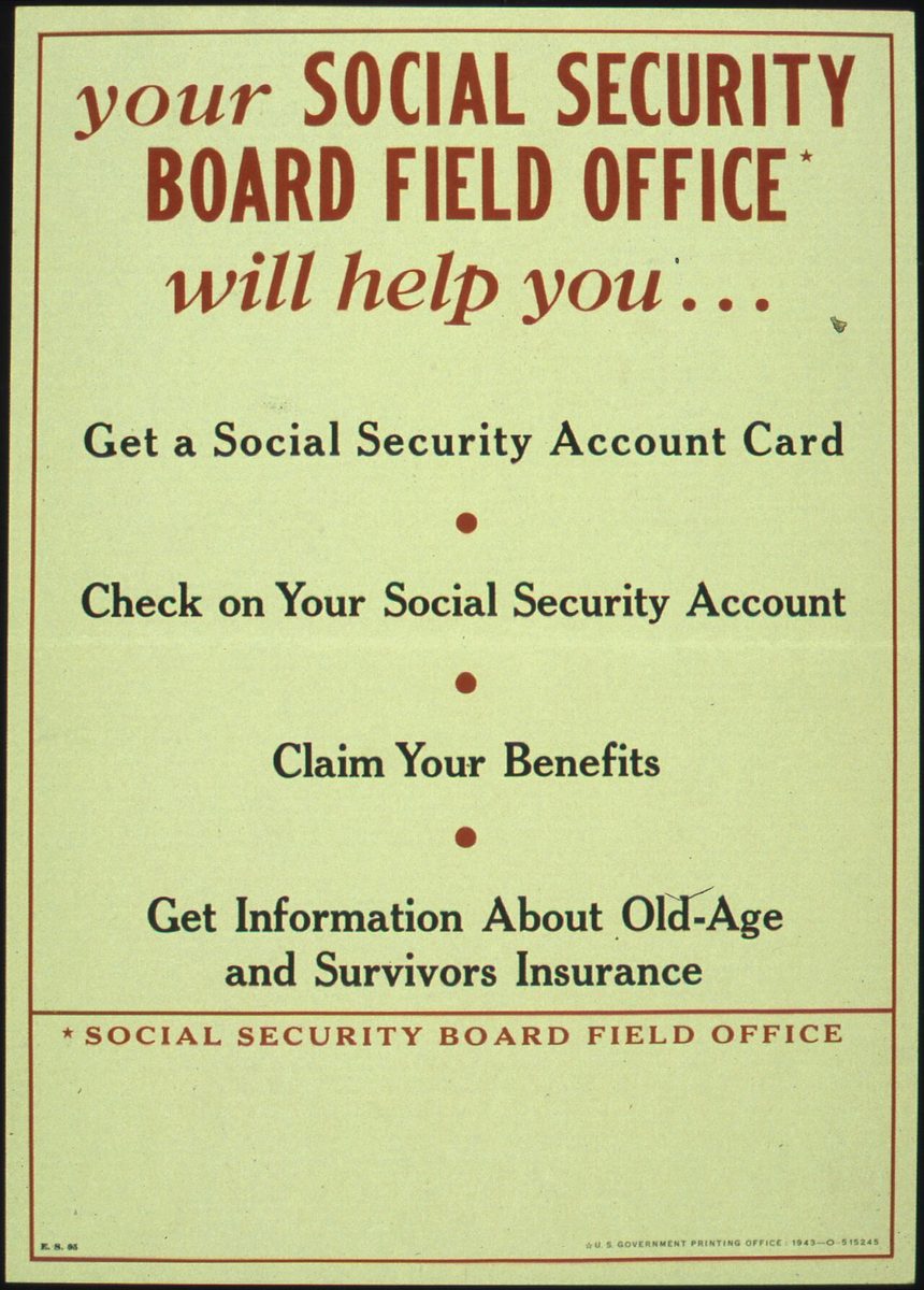 A U.S. government Social Security Board poster; Truman's 1950 amendments greatly expanded the program