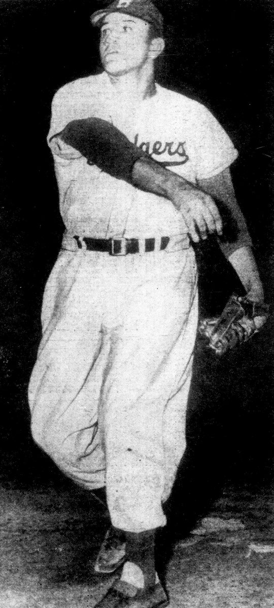 Dodgers pitcher Don Newcombe, as pictured in the Los Angeles Mirror in September 1950, during his 19-win season
