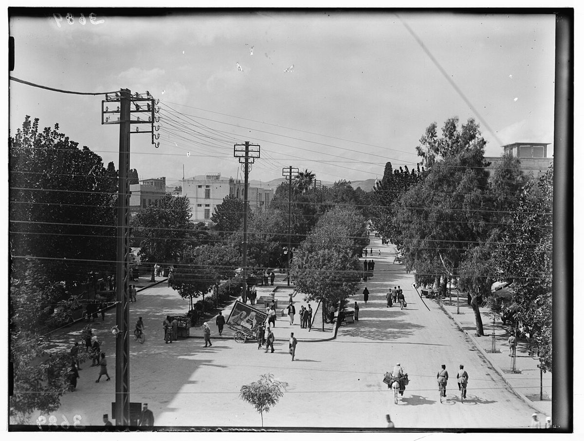 The main boulevard of Damascus, photographed by the Matson studio, c. 1920