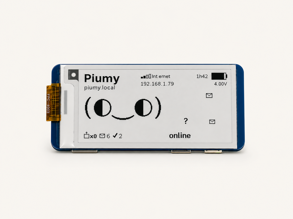 Piumy — a Raspberry Pi Zero 2 W with an e-paper face