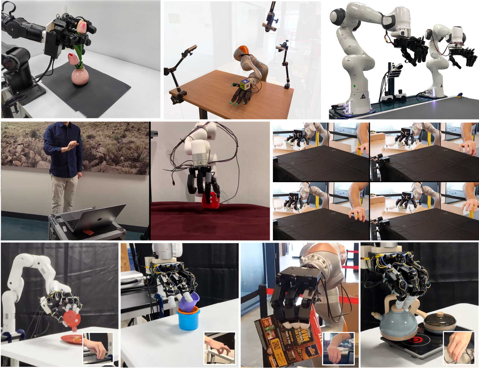 Examples of dexterous manipulation systems and tasks