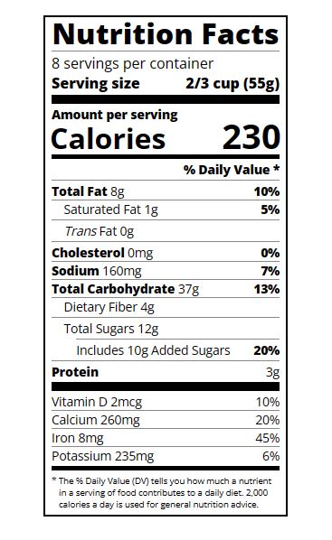 Nutrition Label Preview