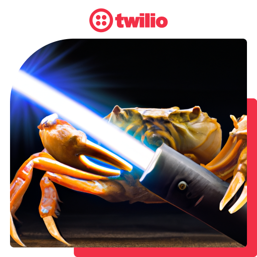 Crab holding a light saber