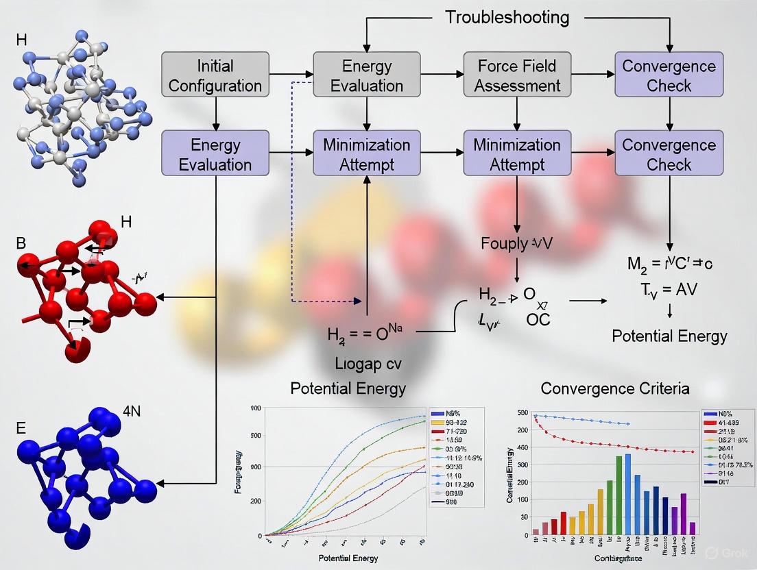 Solving Molecular Dynamics Energy Minimization Failures: A Troubleshooting Guide for Computational Researchers