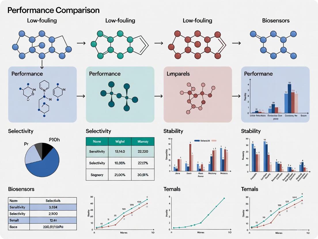 Low-Fouling Materials for Biosensors: A Performance Comparison of Zwitterionic, Polymeric, and Peptide Strategies