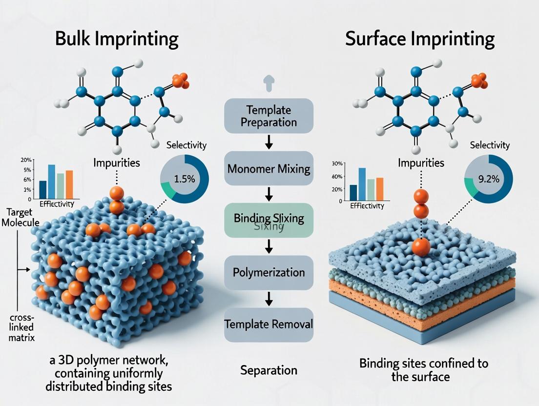 Bulk vs. Surface Imprinting: A Strategic Guide to Optimizing Molecularly Imprinted Polymers for Impurity Separation in Pharmaceutical Development