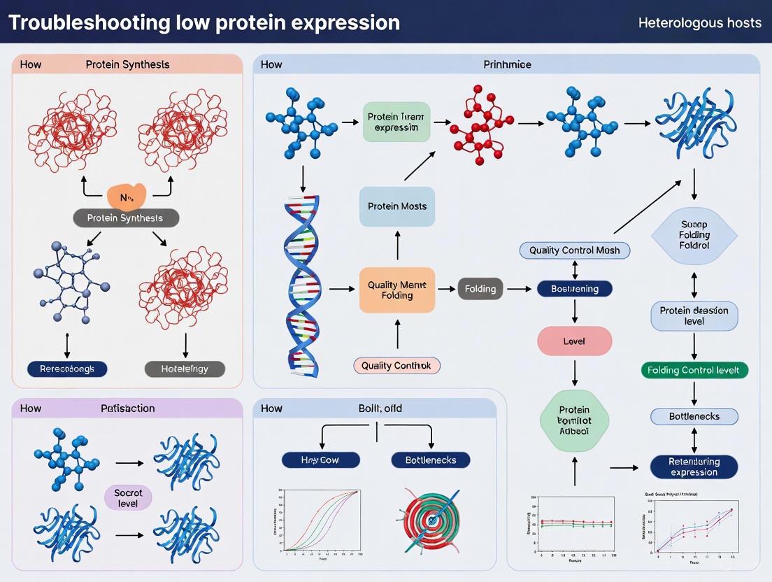 Strategies for Troubleshooting and Optimizing Low Protein Expression in Heterologous Hosts