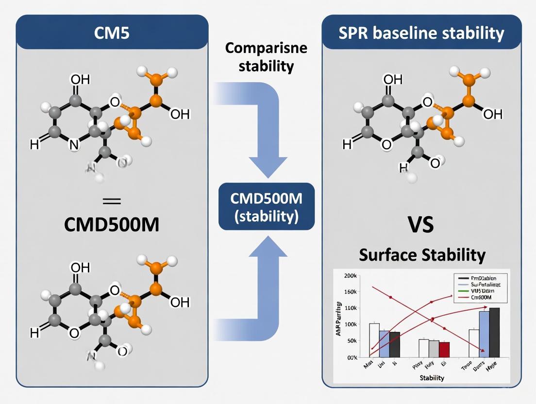 SPR Baseline Stability: A Comparative Analysis of Biacore CM5 and XanTec CMD500M Sensor Chips