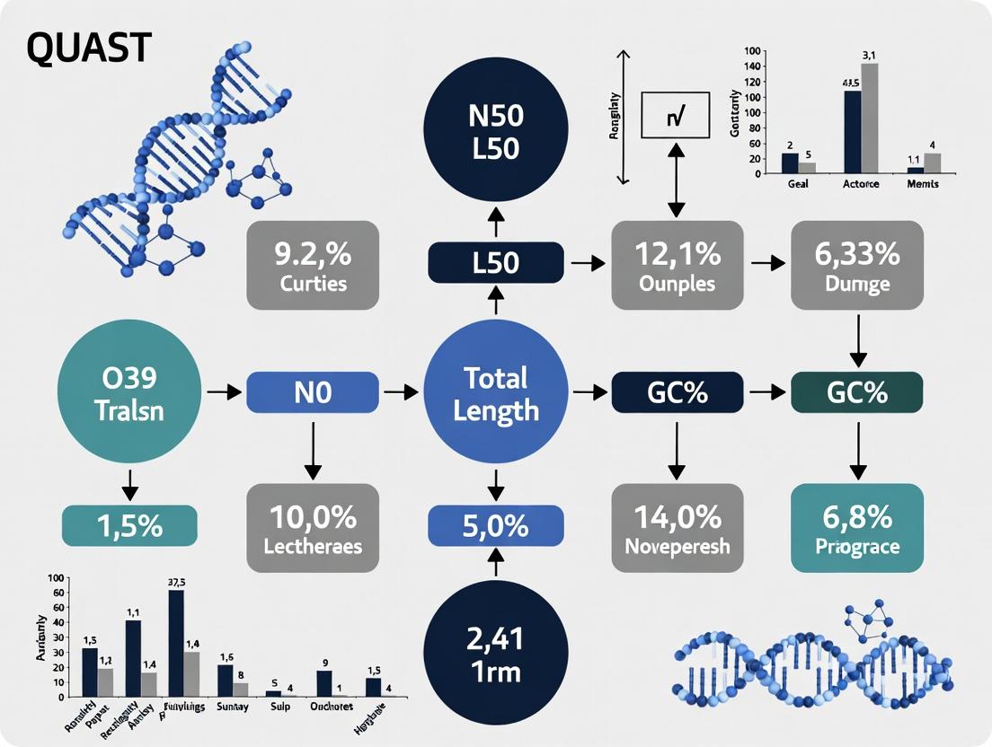 Beyond Assembly: A Comprehensive Guide to Evaluating Metagenomes with QUAST Metrics for Contiguity and Completeness