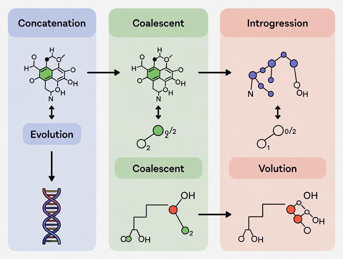 Concatenation vs. Coalescent Models in Phylogenomics: Navigating Introgression and ILS for Accurate Species Tree Inference