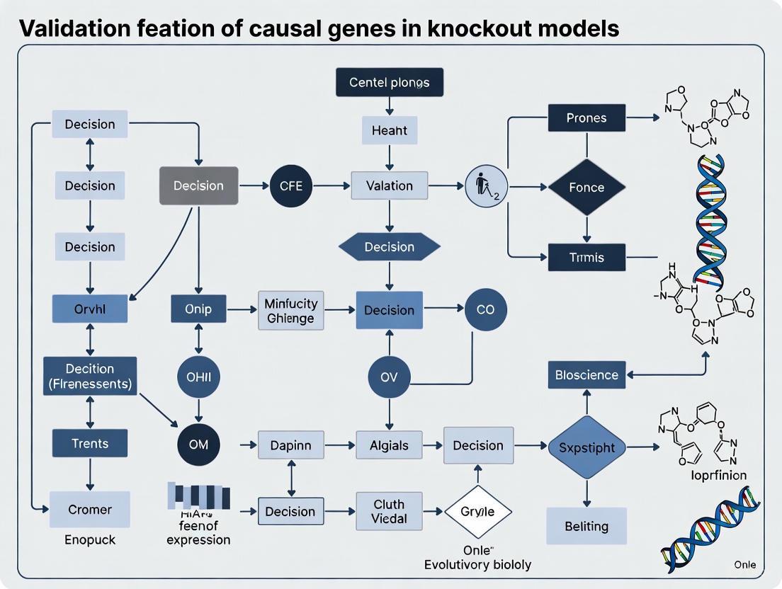 A Comprehensive Guide to Validating Causal Gene Knockout Models: From AI Discovery to Experimental Confirmation