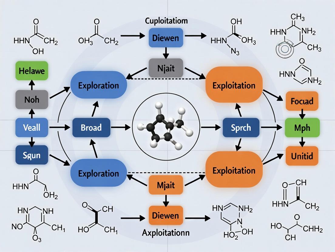 Strategic Search in Drug Discovery: Mastering the Exploration-Exploitation Trade-off in Chemical Space