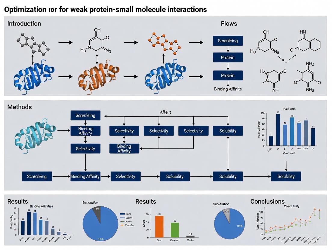 Optimizing Weak Protein-Small Molecule Interactions: Strategies for Challenges, Methods, and Clinical Translation