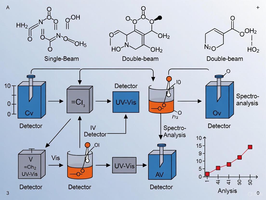 Single-Beam vs. Double-Beam UV-Vis Spectrophotometers in Pharmaceutical Analysis: A Comprehensive Guide for Scientists