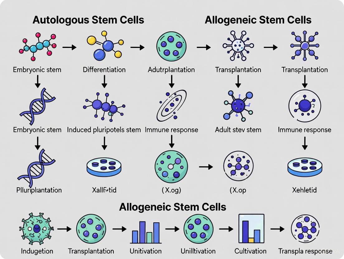 Autologous vs. Allogeneic Stem Cells: A Strategic Guide for Therapeutic Development and Personalized Applications