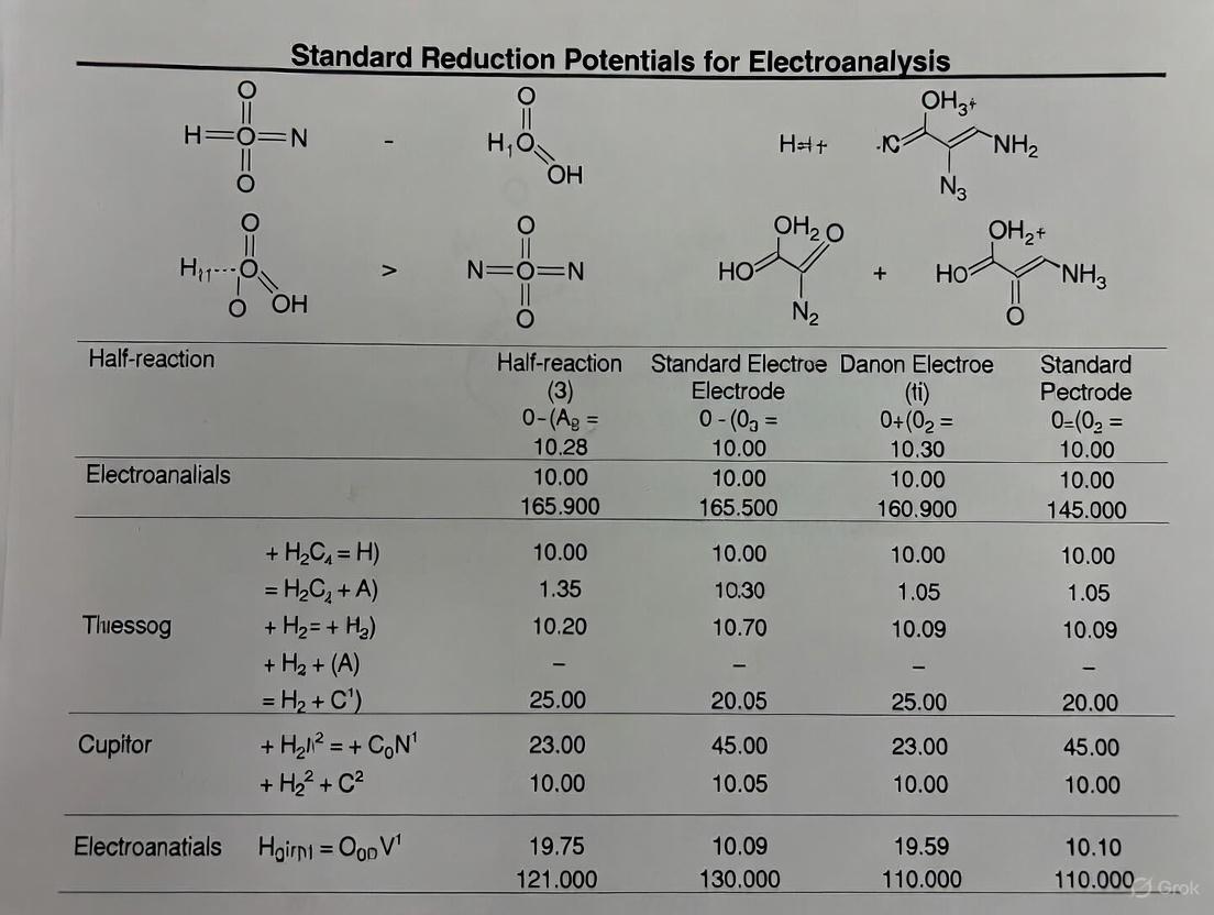 Standard Reduction Potential Table in Electroanalysis: A Comprehensive Guide for Pharmaceutical Researchers