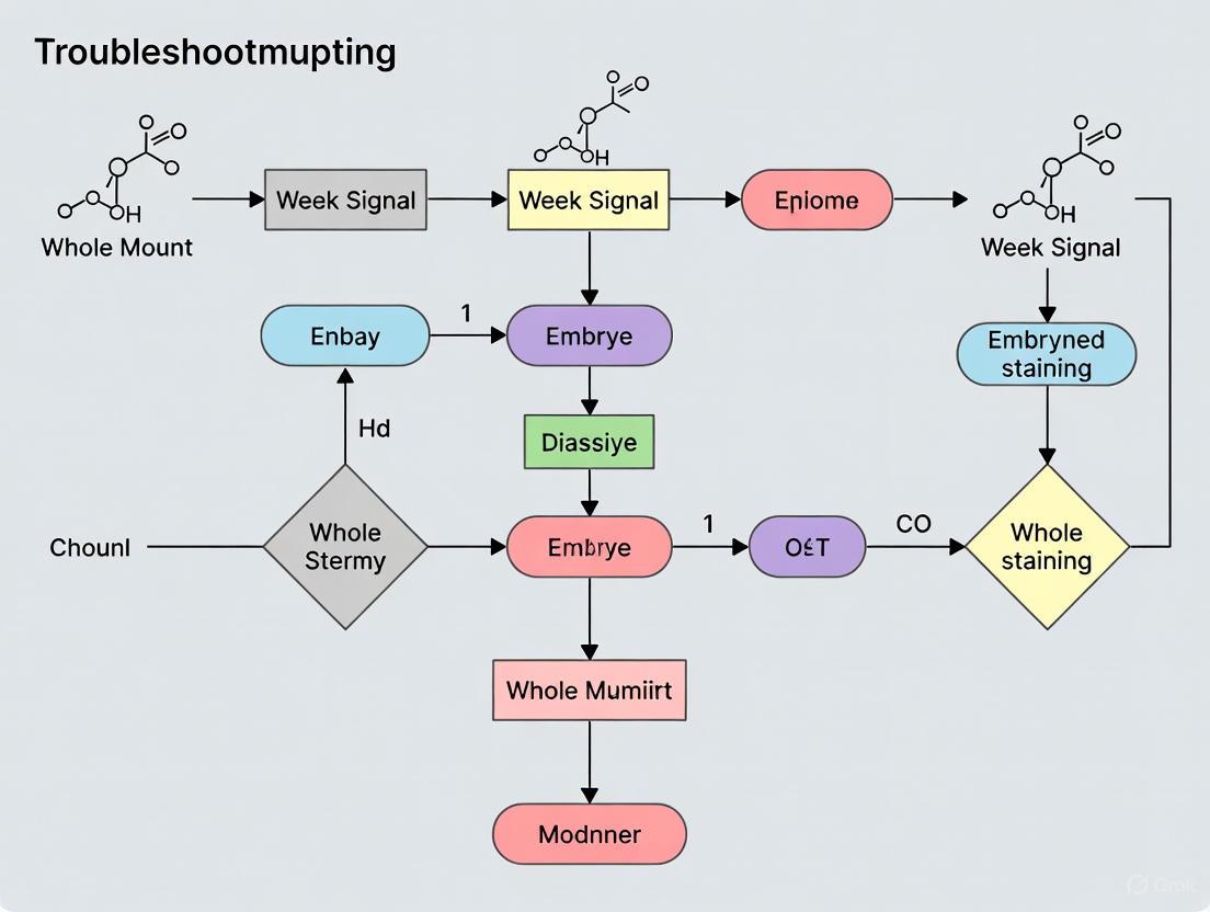 Solving Weak Signal in Whole Mount Embryo Staining: A Foundational to Advanced Troubleshooting Guide