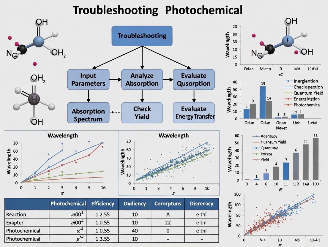 Troubleshooting Wavelength-Dependent Photochemical Efficiency: From Molecular Mechanisms to Optimized Biomedical Applications
