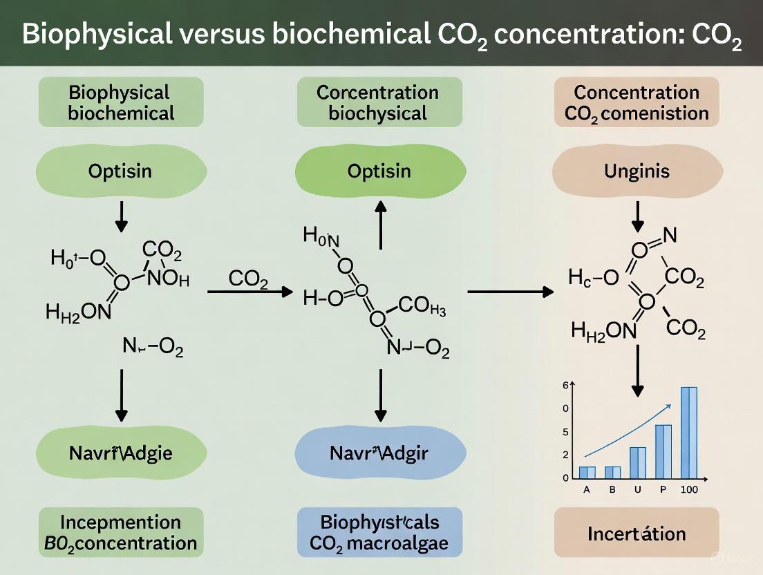 Biophysical vs. Biochemical CO2 Concentration Mechanisms in Macroalgae: Functions, Regulation, and Research Methodologies
