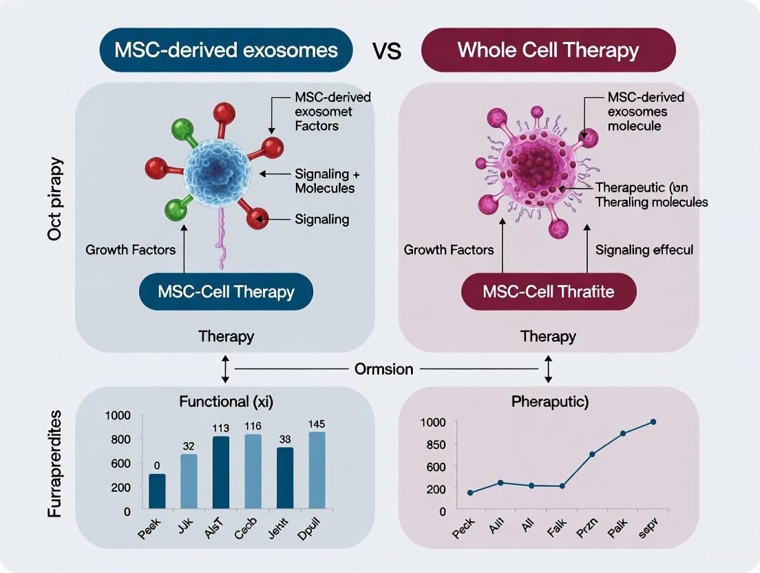 MSC-Derived Exosomes vs. Whole Cell Therapy: A Comparative Analysis of Functional Outcomes and Clinical Translation