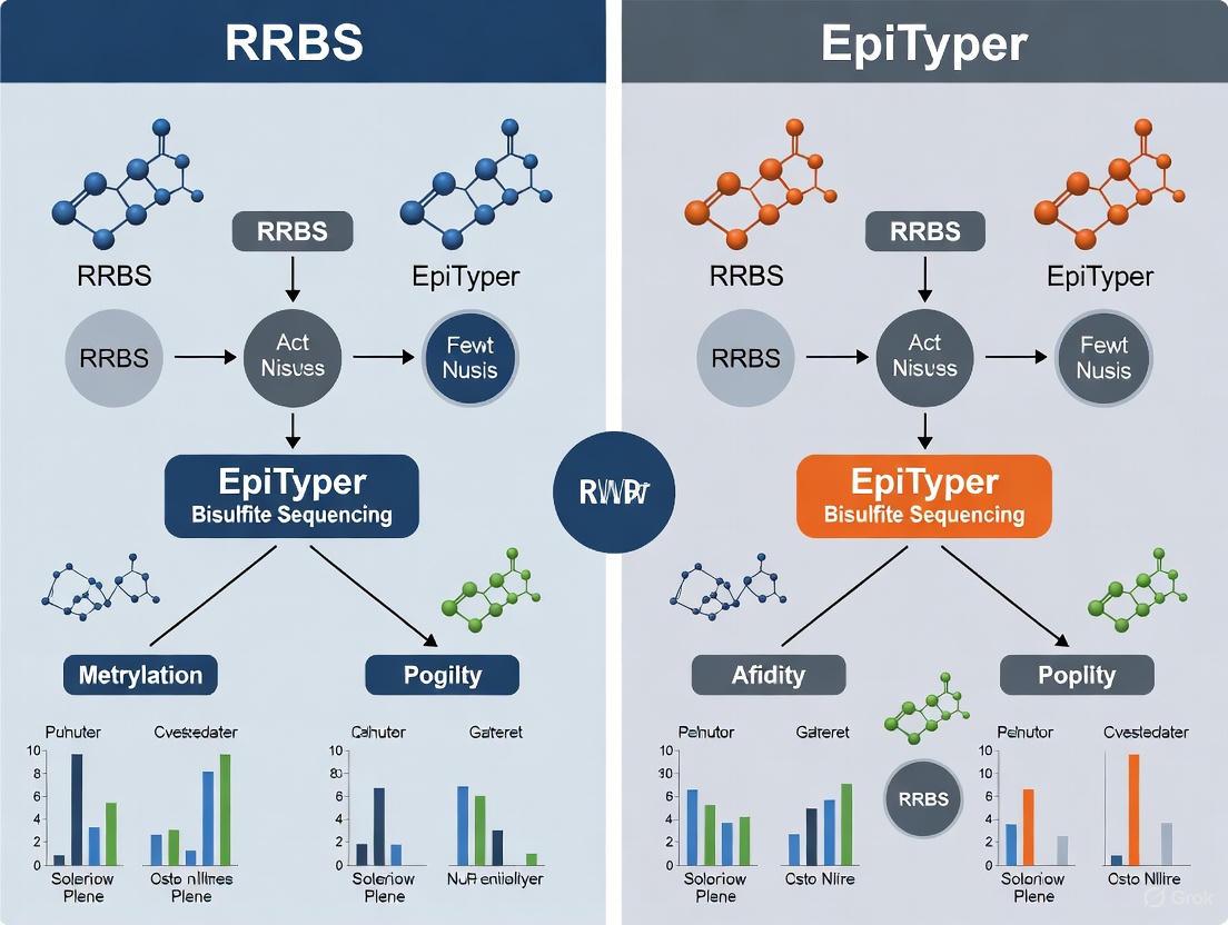 RRBS vs. EpiTyper: A Strategic Guide for Comparing Bisulfite Sequencing Platforms in Biomedical Research