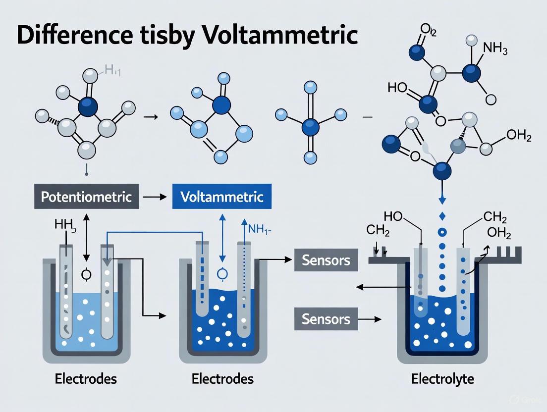 Potentiometric vs. Voltammetric Sensors: A Comprehensive Guide for Biomedical Research and Drug Development