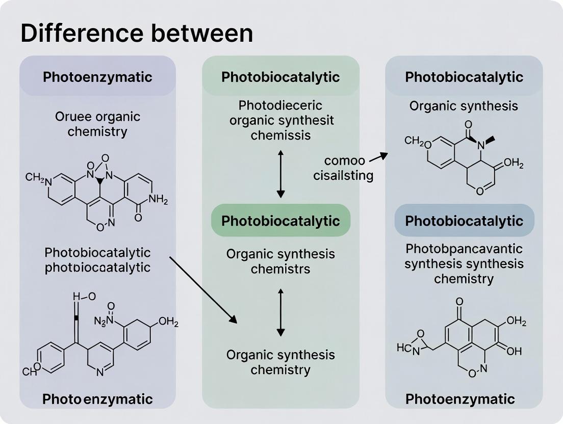 Photoenzymatic vs. Photobiocatalytic Catalysis: A Comparative Guide for Sustainable Biomedical Synthesis