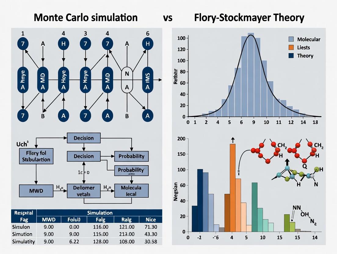 Molecular Weight Distribution Analysis: A Critical Comparison of Monte Carlo Simulation vs Flory-Stockmayer Theory for Drug Development